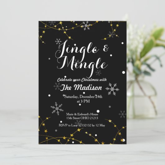Jingle en Mingle Holiday Christmas Uitnodiging (Staand voorkant)