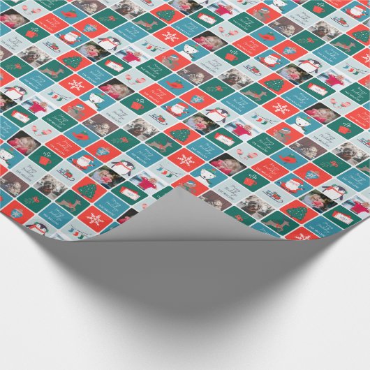 Jingle en Mingle Holiday Foto Giftwrap Cadeaupapier (Hoek)