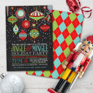 Jingle en Mingle Holiday Party Kerstfeest Kaart