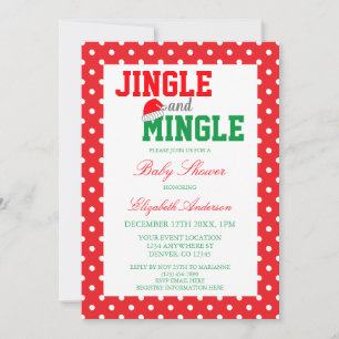 Jingle en Mingle-kerstBaby shower Kaart
