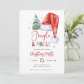 Jingle en Mingle Kerstfeest Kerstman Kaart (Staand voorkant)