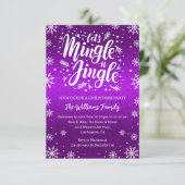 Jingle en Mingle Kerstfeest paarse besneeuwde Kaart (Staand voorkant)