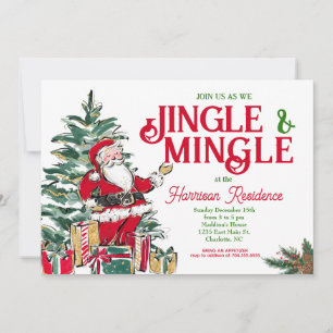 Jingle en Mingle Kerstfeest uitnodigen Kaart