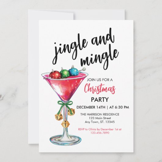 Jingle en Mingle Kerstfeest Uitnodiging (Voorkant)