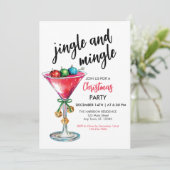 Jingle en Mingle Kerstfeest Uitnodiging (Staand voorkant)
