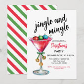 Jingle en Mingle Kerstfeest Uitnodiging (Voorkant / Achterkant)