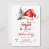 Jingle en Mingle Kerstfeestdag Cocktail Party Kaart (Voorkant)