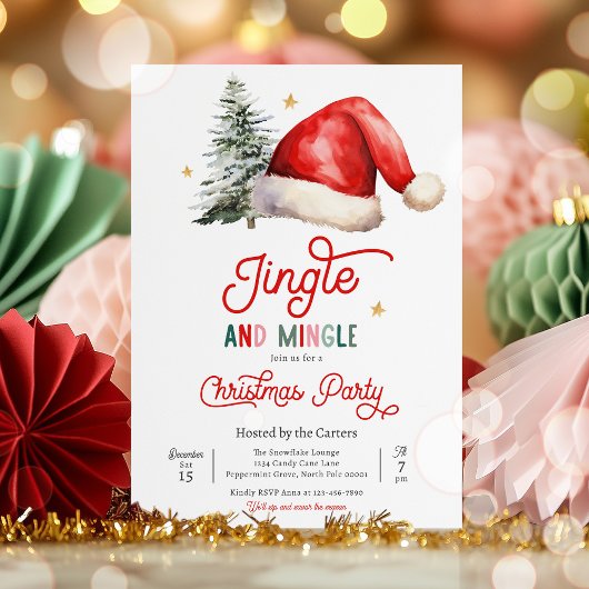 Jingle en Mingle Kerstfeestdag Cocktail Party Kaart