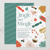 Jingle en Mingle Kerstfeestdag Cocktail Party Kaart (Voorkant / Achterkant)