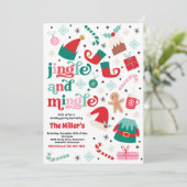 Jingle en Mingle kerstfeestje Kaart (Staand voorkant)