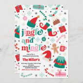 Jingle en Mingle kerstfeestje Kaart (Voorkant / Achterkant)