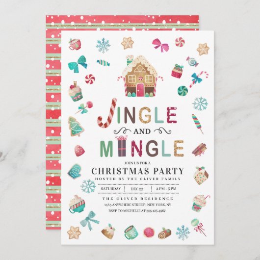 Jingle en Mingle Kerstontbijt Kaart (Voorkant / Achterkant)