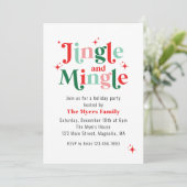 Jingle en Mingle Kerstparty Kaart (Staand voorkant)