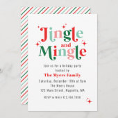 Jingle en Mingle Kerstparty Kaart (Voorkant / Achterkant)