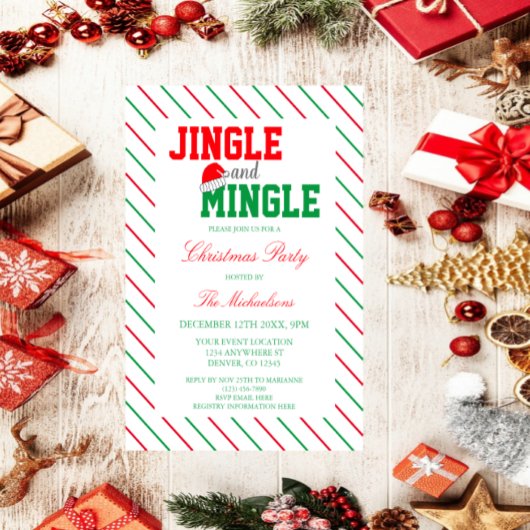 Jingle en Mingle Kerstparty Kaart