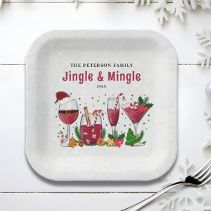 Jingle en Mingle Kerstparty Papieren Bordje