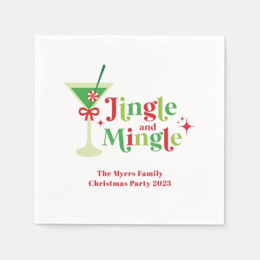 Jingle en Mingle Kerstparty Servet (Voorkant)