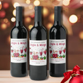 Jingle en Mingle Kerstparty Wijn Etiket
