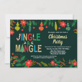 Jingle en Mingle Kerstparty, zwart en goud Kaart (Voorkant)