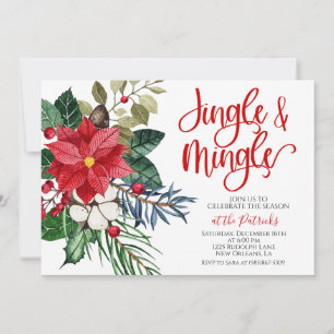 Jingle en Mingle Kerstuitnodiging Kaart