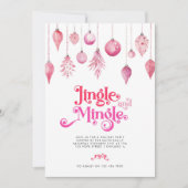 Jingle en Mingle Pink kerstfeest Kaart (Voorkant)