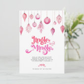 Jingle en Mingle Pink kerstfeest Kaart (Staand voorkant)