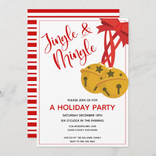 Jingle et Mingle Bells Invitation de fête de vacan