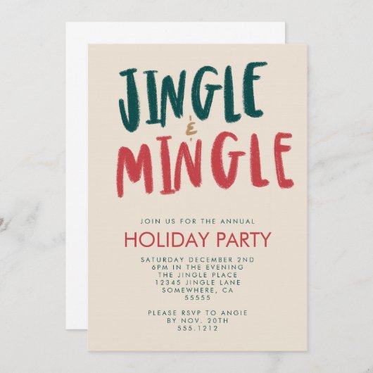JINGLE ET MINGLE INVITATION (Devant / Derrière)