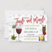 Jingle et Mingle Noël Cocktail Invitation (Devant)