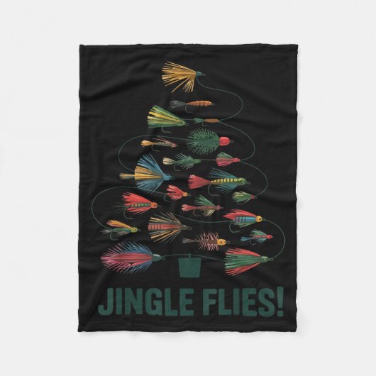 Jingle Flies Funny Fly Fishing Lure Christmas Paja Fleece Deken (Voorkant)