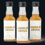 Jingle | Fun Christmas White & Gold Mini<br><div class="desc">Simple Christmas White & Gold Mini Étiquette bouteille d'alcool de Noël avec texte "Jingle Juice" dans un style de typographie amusant mais élégant et étoiles étincelantes. Personnaliser avec le nom de l'expéditeur. Mélanger et correspondre avec d'autres modèles de cette série.</div>