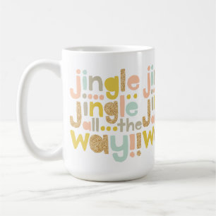 Jingle helemaal Kleurrijke trendy typografisch Koffiemok