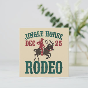 Jingle Horse Dec 25 Rodeo Cowboy Kerstmis Cowgirl Feestdagenkaart