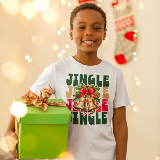 Jingle Jingle  Gold Bells & Holly T-Shirt
