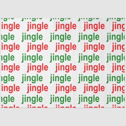 Jingle Jingle Red Green White Kerstmis Tissuepapier (Voorkant)