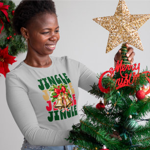 Jingle Jingle Vintage Gold Bells & Holly T-Shirt