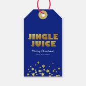 Jingle Juice | Fun Christmas Blue & Gold Cadeaulabel (Voorkant)