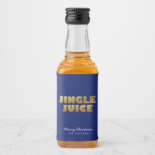 Jingle Juice | Fun Christmas Blue & Gold Likeurfles Etiket (Voorkant)