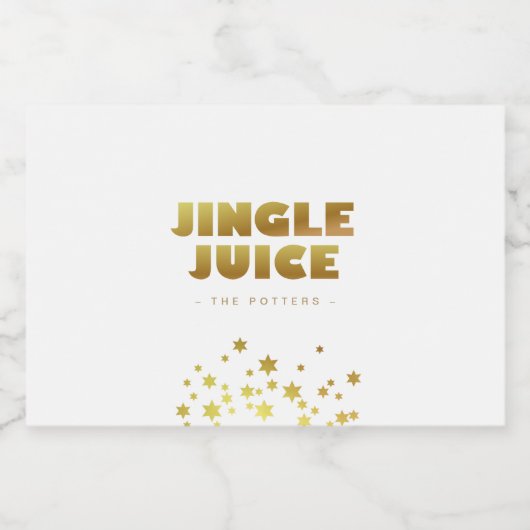 Jingle Juice | Fun Christmas White & Gold Mini Likeurfles Etiket (Enkel label)