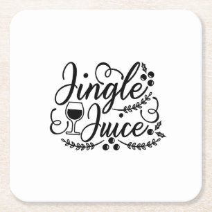 Jingle Juice Funny Christmas Beer Drink Vierkante Kartonnen Onderzetter