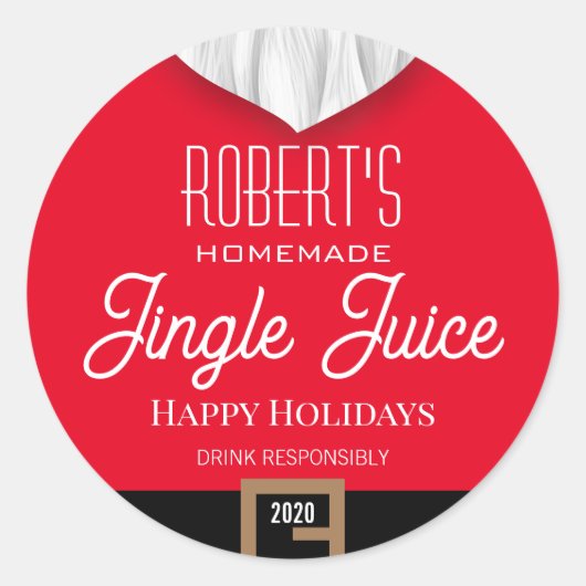 Jingle Juice Personalized Ronde Sticker (Voorkant)