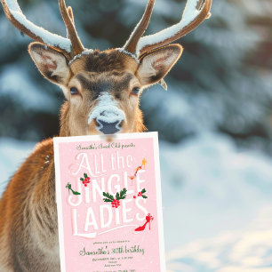 Jingle Ladies Night Out Moderne Roze Pastel Vakant Kaart