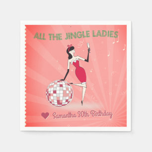 Jingle Ladies Night Out Retro Disco Ball Vakantie Servet
