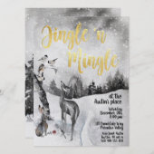 Jingle & Mingle Aquarelle Invitation de la fête de (Devant / Derrière)