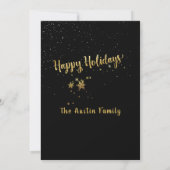 Jingle Mingle Black Gold Calligraphy Holiday Party Kaart (Achterkant)