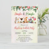 Jingle & Mingle Christmas Cocktail Party Kaart (Staand voorkant)