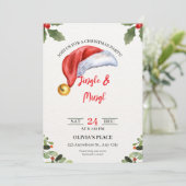 Jingle & Mingle Christmas Party Invitation  Kaart (Staand voorkant)