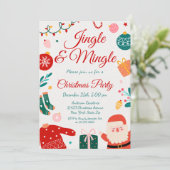 Jingle & Mingle Christmas Party Kaart (Staand voorkant)