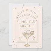 Jingle & Mingle Cocktail Kerstfeest Kaart (Voorkant)