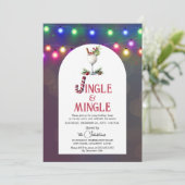Jingle & Mingle Cocktail Kerstfeest Kaart (Staand voorkant)